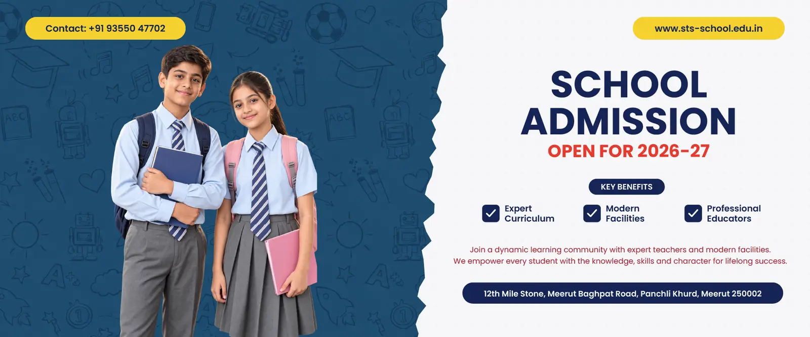 School admission open for 2026-27 — expert curriculum, modern facilities, professional educators